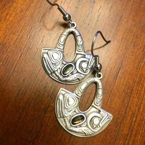Duri Tribal Inspired Silver-Tone Dangle Earrings